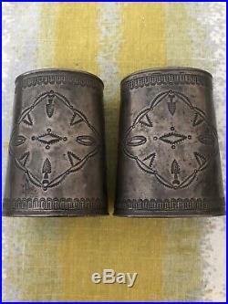 Antique Ketoh Stamped Silver Bow Guards, Gauntlets, Rare, Lynn Trusdell