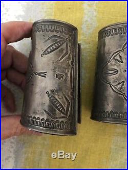 Antique Ketoh Stamped Silver Bow Guards, Gauntlets, Rare, Lynn Trusdell