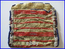 Antique Native American Indian Bag Pouch Plain Indian Sioux Rare Masterful Art