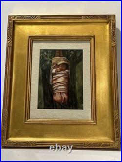 Antique Native American Painting Indian Papoose Esther Hunt Famous Rare Listed