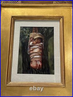 Antique Native American Painting Indian Papoose Esther Hunt Famous Rare Listed
