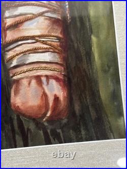 Antique Native American Painting Indian Papoose Esther Hunt Famous Rare Listed
