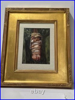 Antique Native American Painting Indian Papoose Esther Hunt Famous Rare Listed