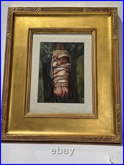 Antique Native American Painting Indian Papoose Esther Hunt Famous Rare Listed