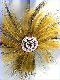 Antique Native American Plains Indian Beaded Armbands Porcupine Hair RARE