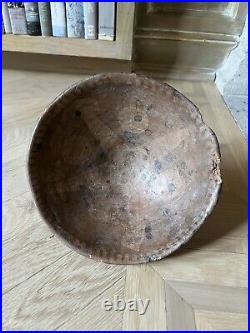 Antique Native American Wood Bowl Tribal Print Rare