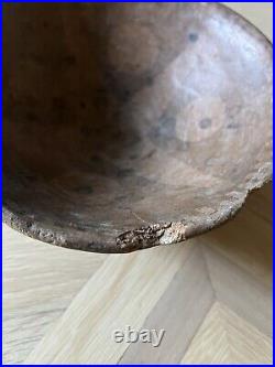 Antique Native American Wood Bowl Tribal Print Rare