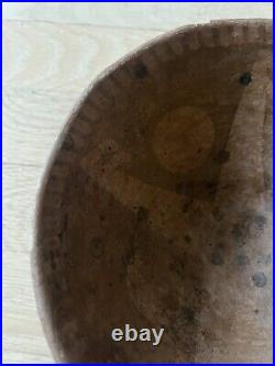 Antique Native American Wood Bowl Tribal Print Rare