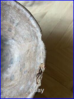 Antique Native American Wood Bowl Tribal Print Rare