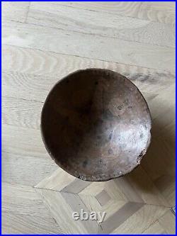 Antique Native American Wood Bowl Tribal Print Rare