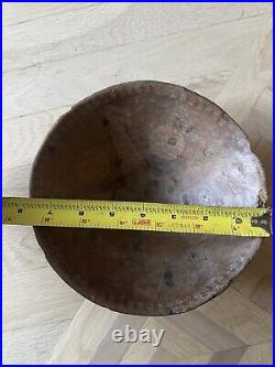 Antique Native American Wood Bowl Tribal Print Rare