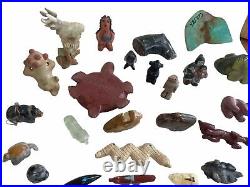 Antique Native American Zuni Fetish Lot Bear Southwest Indian Rare 28 Items