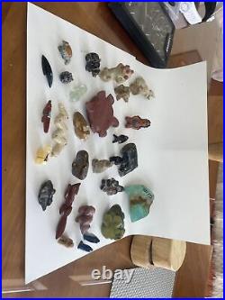 Antique Native American Zuni Fetish Lot Bear Southwest Indian Rare 28 Items