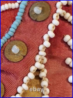 Antique OLD Native American Indian beaded rare SENECA eastern moccasins on buf