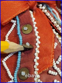 Antique OLD Native American Indian beaded rare SENECA eastern moccasins on buf