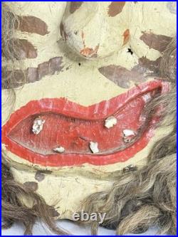 Antique RARE Native American Mask Cherokee Indian Booger FULL Headdress 13
