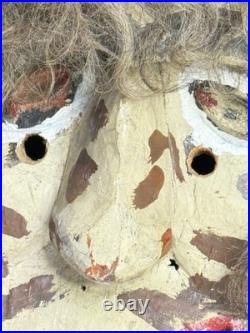 Antique RARE Native American Mask Cherokee Indian Booger FULL Headdress 13