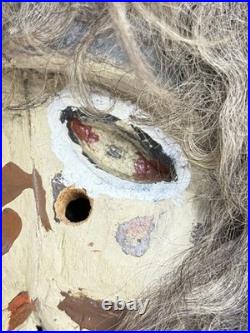Antique RARE Native American Mask Cherokee Indian Booger FULL Headdress 13