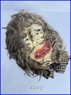 Antique RARE Native American Mask Cherokee Indian Booger FULL Headdress 13