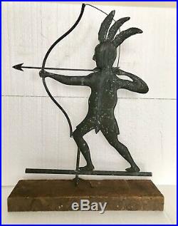 Antique Rare Copper Indian Weathervane 2 Sided Vintage Native American
