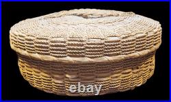 Antique Rare Native American Passamaquoddy Braided Sweetgrass Sewing Basket