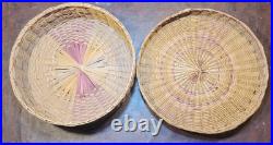 Antique Rare Native American Passamaquoddy Braided Sweetgrass Sewing Basket