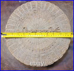 Antique Rare Native American Passamaquoddy Braided Sweetgrass Sewing Basket
