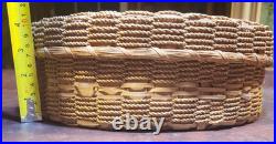 Antique Rare Native American Passamaquoddy Braided Sweetgrass Sewing Basket