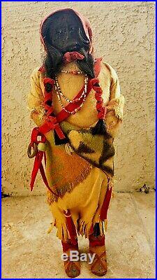 Antique SKOOKUM Indian Doll Apple Head 16 Bully Good Foot Sticker ca. 1917 RARE