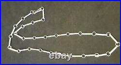 Antique STERLING SILVER Old Pawn Handmade Chain Link Necklace 20 Lg Rare