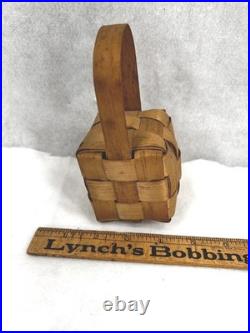 Antique splint ash basket rattle rare Native American Wabanaki original