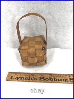Antique splint ash basket rattle rare Native American Wabanaki original