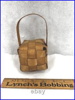 Antique splint ash basket rattle rare Native American Wabanaki original