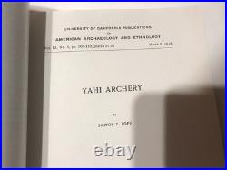 Archery Native American History Book RARE Saxton Pope Wensel Autographed Signed