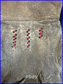Authentic 1930s Native American Plateau Gauntlet Gloves- Rare Cherry Motif