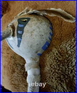 Awesome Native American Louisiana Tribal Gourd Mask Large Very Unique Rare