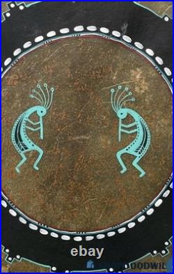 Awesome Native American Navajo Rawhide Flat Drum 20in Very Nice Htf Rare