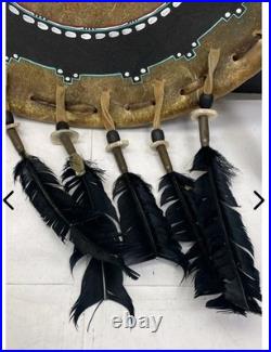 Awesome Native American Navajo Rawhide Flat Drum 20in Very Nice Htf Rare