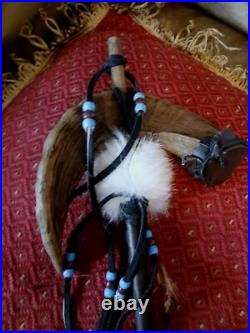 Awesome Rare Native American Rams Horn Rattle Hand Made Shaman Rattle