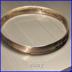 Awesome Sterling Silver Navajo Storyteller Bangle Bracelet 2.5 Diameter Rare