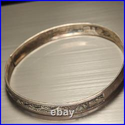 Awesome Sterling Silver Navajo Storyteller Bangle Bracelet 2.5 Diameter Rare
