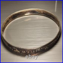 Awesome Sterling Silver Navajo Storyteller Bangle Bracelet 2.5 Diameter Rare