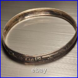 Awesome Sterling Silver Navajo Storyteller Bangle Bracelet 2.5 Diameter Rare