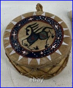Awesome Vintage Native American Buffalo Hide Drum Sonja Holy Eagle Rare Nice