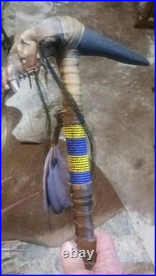 Awesome Vintage Native American Ceremony Tomahawk Very Special! Rare Htf