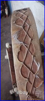 Awesome Vintage Native American Raramuri Tarahumara Drum Lg Rare Goatskin