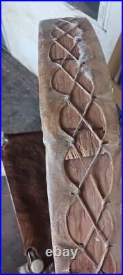 Awesome Vintage Native American Raramuri Tarahumara Drum Lg Rare Goatskin