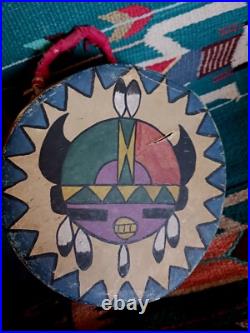 BEAUTIFUL NATIVE AMERICAN COCHITI PAINTED DRUM 1950s HTF RARE