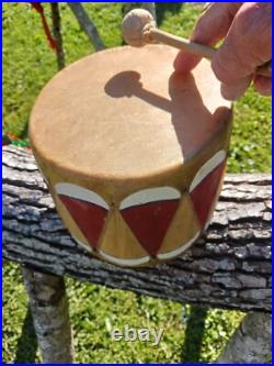 BEAUTIFUL NATIVE AMERICAN COCHITI PAINTED DRUM 1950s HTF RARE