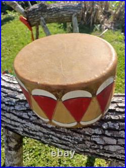 BEAUTIFUL NATIVE AMERICAN COCHITI PAINTED DRUM 1950s HTF RARE